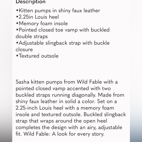 Wild Fable - Women's Wide Width Sasha Buckle Slingback Kitten new - Picture 5 of 7